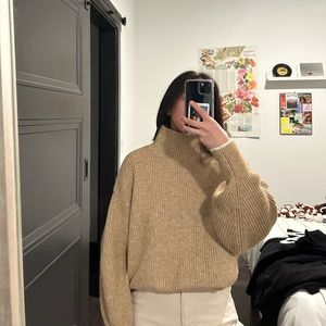 H&M tan turtle neck sweater